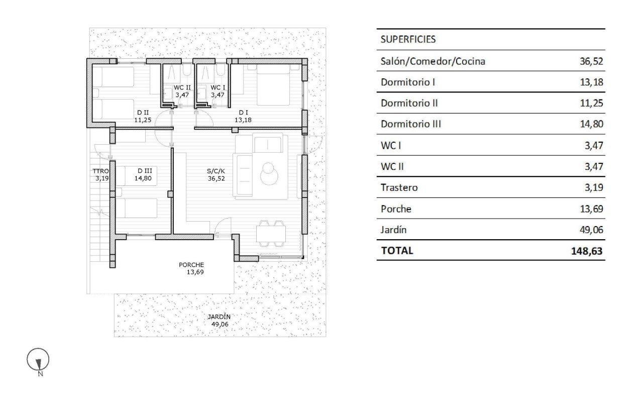 New Build - Bungalow - San Miguel - Pueblo