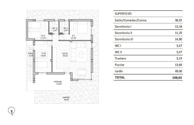 New Build - Bungalow - San Miguel - Pueblo